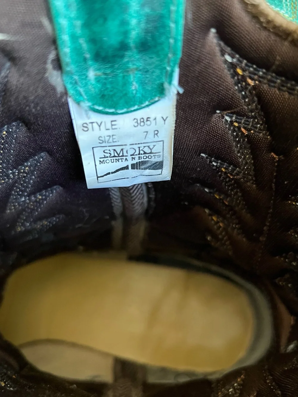 Men's Smokey Mountain Boys Jesse Leather Western Boots with Turquoise Shaft